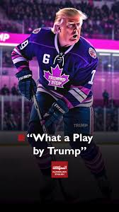 trump playing hockey meme meme image