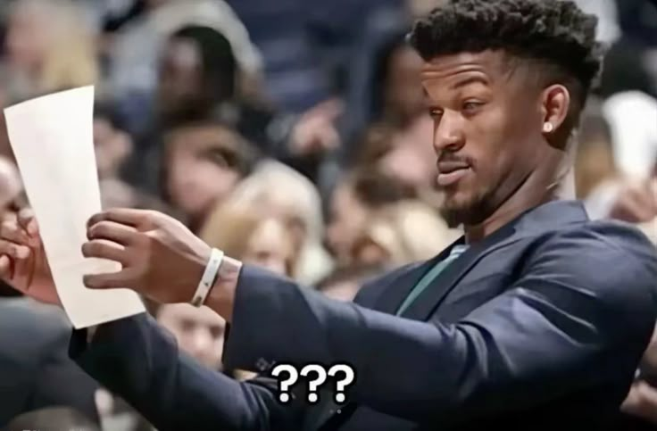 jimmy butler looking at paper meme meme image