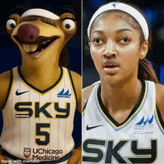 angel reese sid the sloth meme meme image