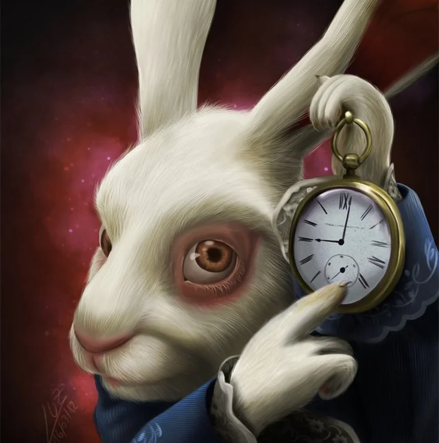 rabbit with clock meme image