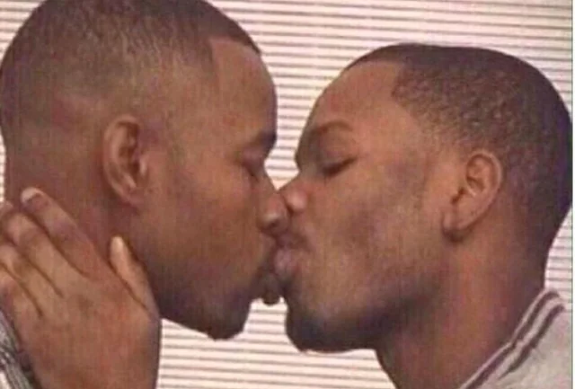 two black guys kissing meme meme image